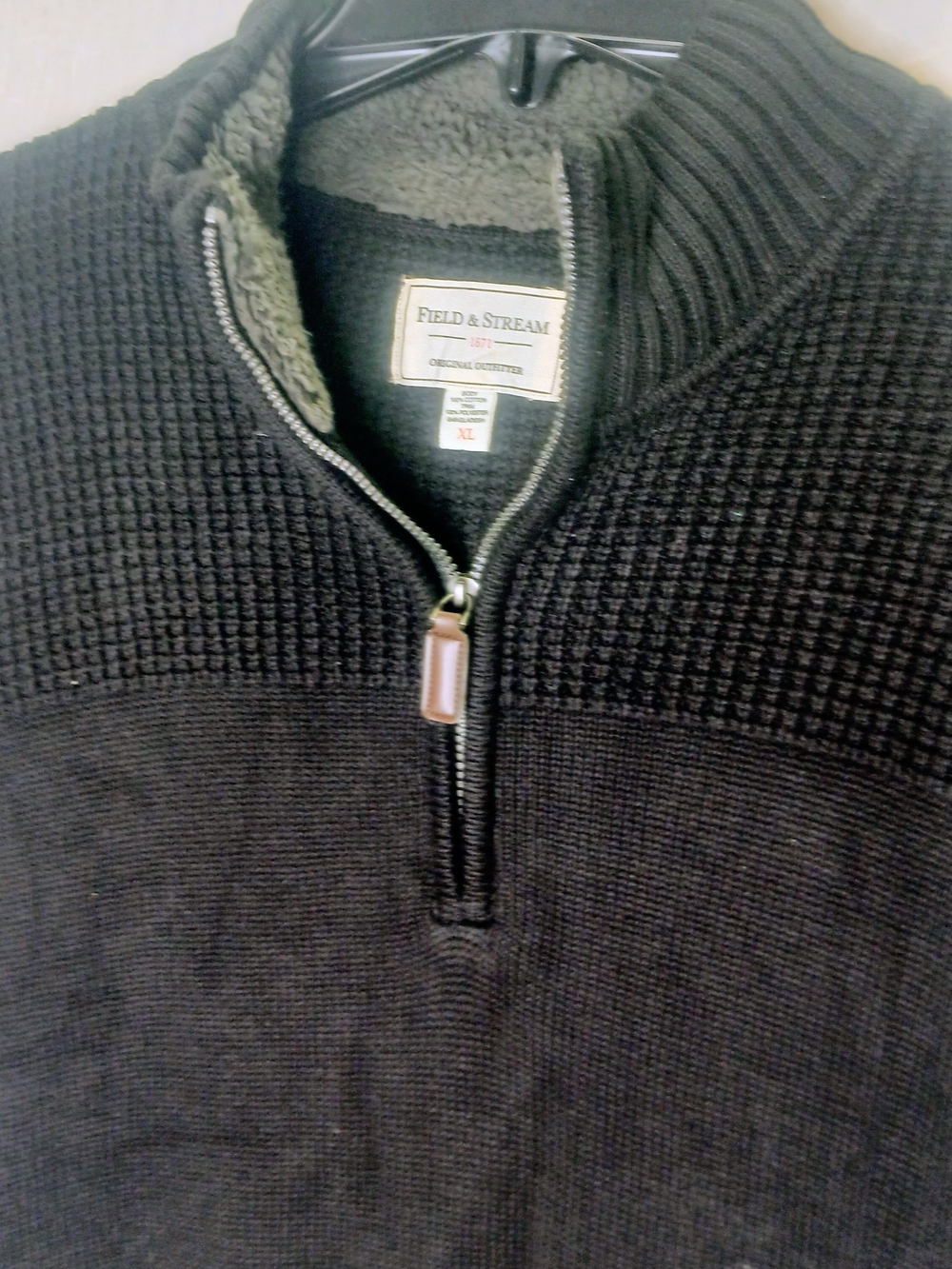 Men's Black Half-Zip Sweater - Picture 7 of 8